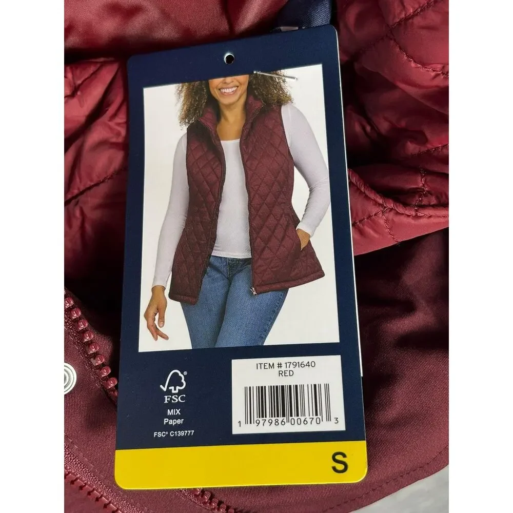 Lands End Jacket Womens Small Red 3-in-1 Systems Hooded Quilted Parka Coat